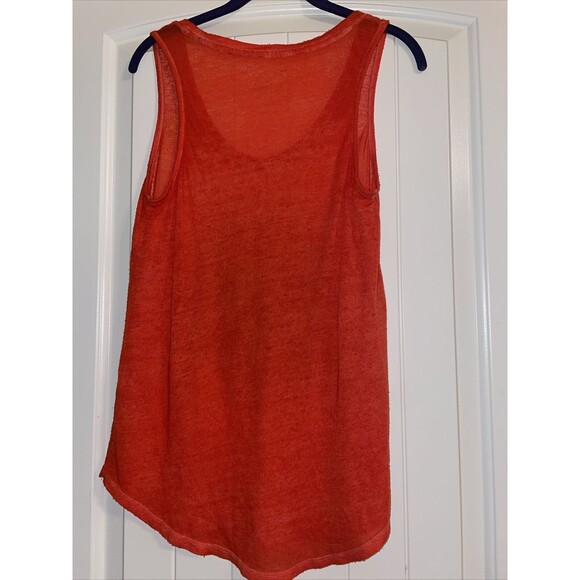 Lucky Brand Orange Ganesha Elephant Tank Top distressed boho gold baggy small - Picture 6 of 8